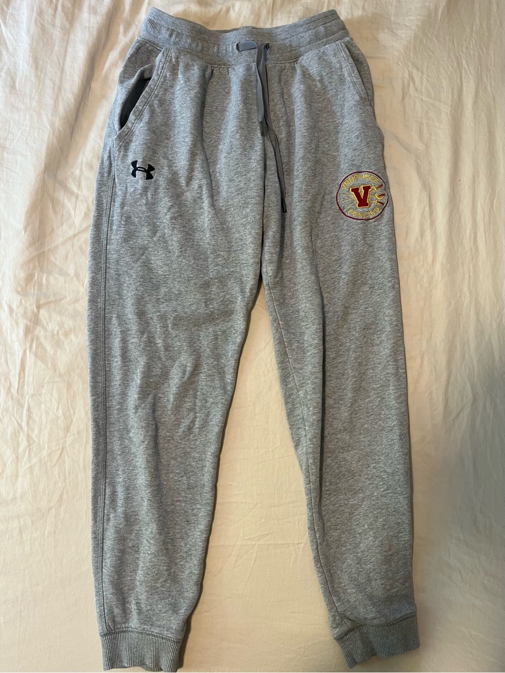 Under Armour Grey Jogger Sweatpants with Embroidered Crest - Picture 2 of 5